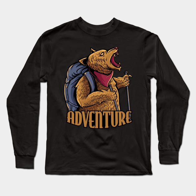 Adventure bear Long Sleeve T-Shirt by PlasticGhost